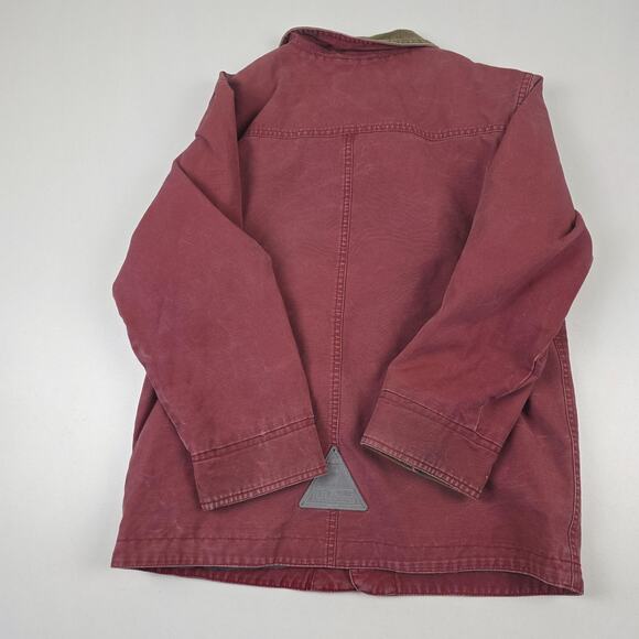 VTG L.L.Bean L.L.kids Jacket Youth Medium 10-12 Red Corduroy Collar Chore Coat - Picture 9 of 11